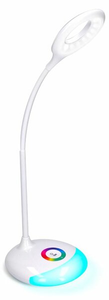Solight LED stolní lampička nabíjecí, 5W, RGB podsvícení, stmívatelná, USB napájení WO44