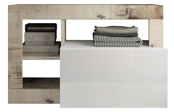 Lavice LENOR 91x59x35 cm bílá/javor