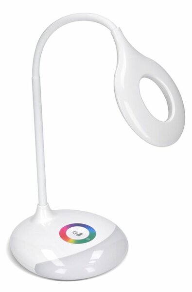 Solight LED stolní lampička nabíjecí, 5W, RGB podsvícení, stmívatelná, USB napájení WO44