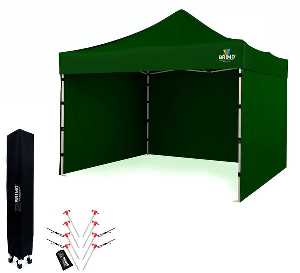 BRIMO Nůžkový párty stan SUPER 3x3 m 3 stěny zelený