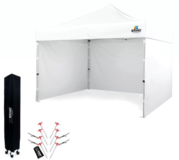 BRIMO Nůžkový párty stan SUPER 3x3 m 3 stěny bílý