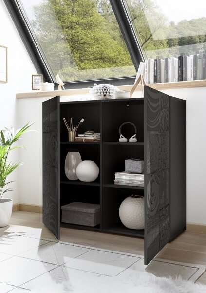 Komoda ARIA 121x111x43 cm antracit