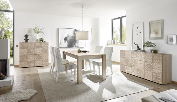 Komoda ARIA 121x111x43 cm dub sonoma
