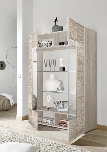 Vitrína ARIA 121x166x43 cm dub sonoma
