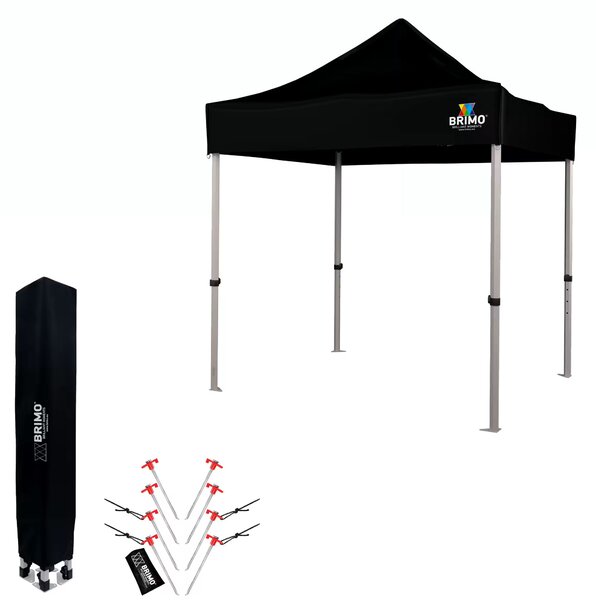 BRIMO Nůžkový párty stan EXCLUSIVE ALU 2x2 m bez stěn černý