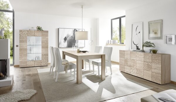 Vitrína ARIA 121x166x43 cm dub sonoma