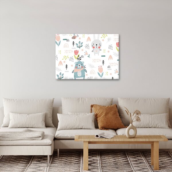 Obraz - Zvířátka na louce (70x50 cm)