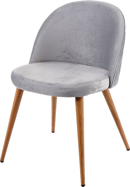 Sada 2 jídelních židlí HWC-D53, židle kuchyňská židle retro design 50. let, samet světle šedá
