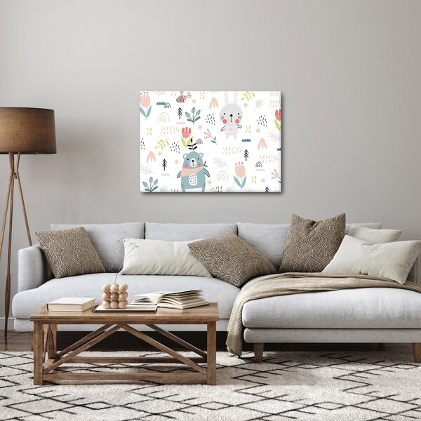 Obraz - Zvířátka na louce (70x50 cm)