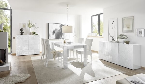 Komoda ARIA 121x111x43 cm bílá