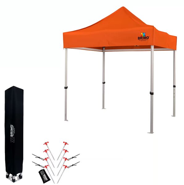 BRIMO Nůžkový párty stan EXCLUSIVE ALU 2x2 m bez stěn oranžový