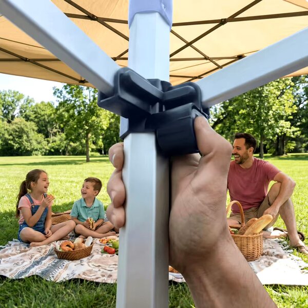 BRIMO Nůžkový párty stan EXCLUSIVE ALU 2x3 m bez stěn béžový