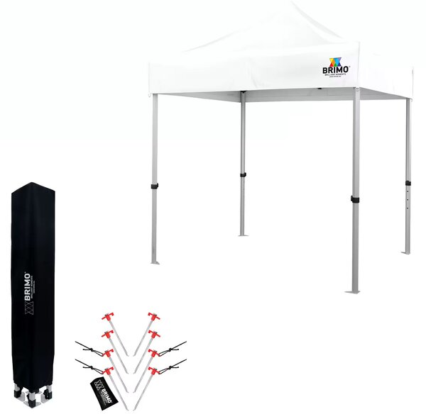 BRIMO Nůžkový párty stan EXCLUSIVE ALU 2x2 m bez stěn bílý