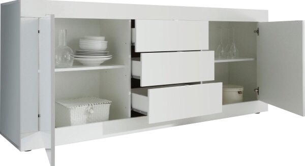Komoda NERILA 210x86x43 cm bílá