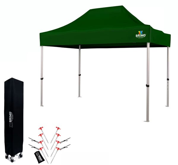 BRIMO Nůžkový párty stan EXCLUSIVE ALU 2x3 m bez stěn zelený