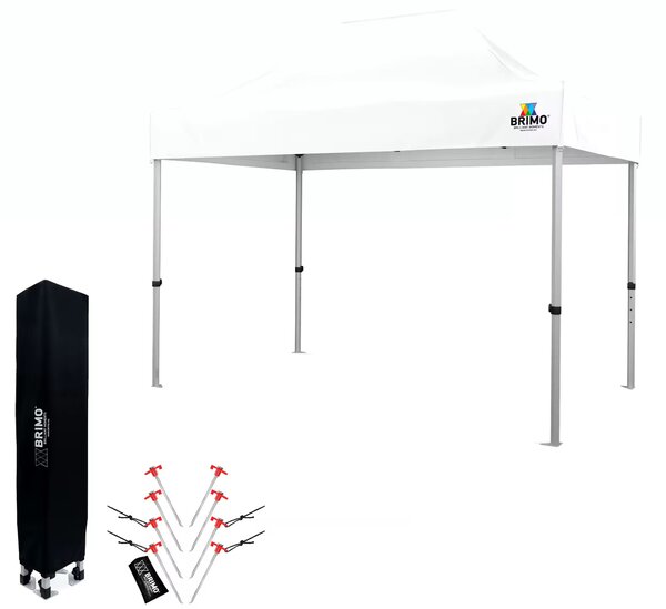 BRIMO Nůžkový párty stan EXCLUSIVE ALU 2x3 m bez stěn bílý