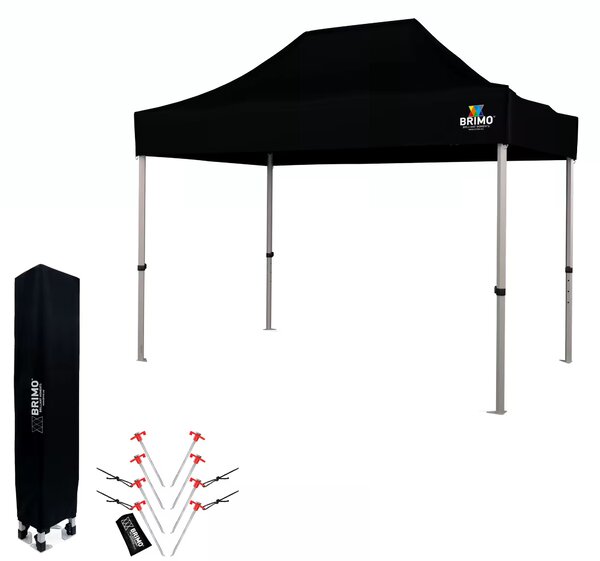 BRIMO Nůžkový párty stan EXCLUSIVE ALU 2x3 m bez stěn černý