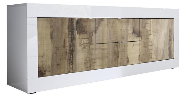 Komoda NERILA 210x66x43 cm bílá/javor