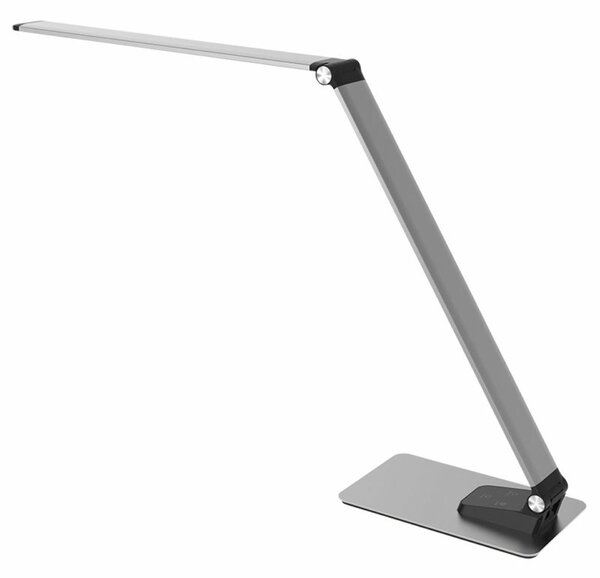 Solight LED stolní lampička stmívatelná, 11W, změna chromatičnosti, broušený hliník, stříbrná WO51-S