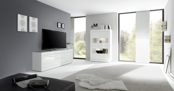 Komoda NERILA 210x66x43 cm bílá