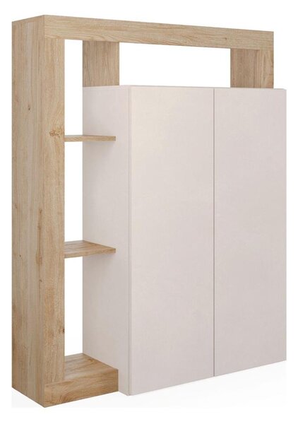 Komoda LENOR 108x127x42 cm kašmír/světlý dub