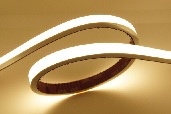 Voděodolný LED pásek do sauny 10W/m, 24V, IP67, 103°C, 480LED/m, CRI>90, 10mm Barva světla: Teplá bílá, 3000K