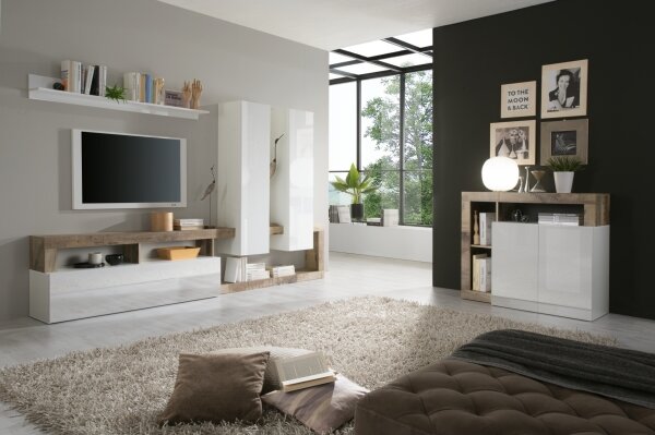 Komoda LENOR 108x93x42 cm bílá/javor