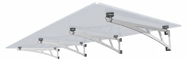 Strisky-polymer.cz Skleněná vchodová stříška MAXI 250x120cm se 4 rameny