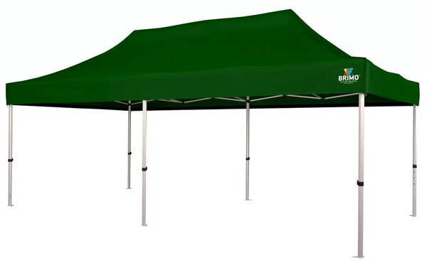 BRIMO Nůžkový párty stan EXCLUSIVE ALU 3x6 m bez stěn zelený