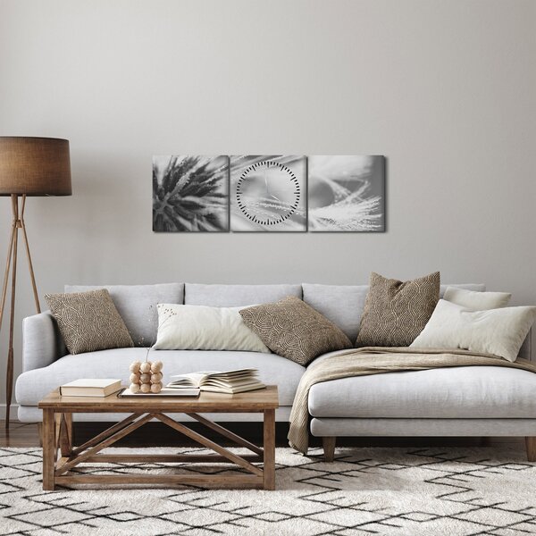Obraz - Pampeliška (s hodinami) (90x30 cm)