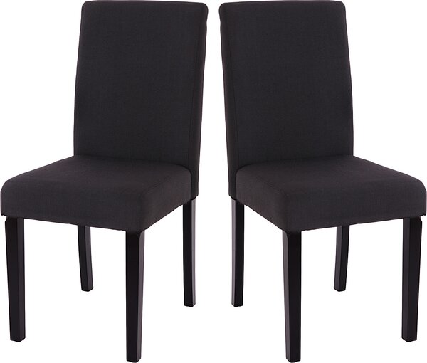 Sada 4 židlí do jídelny Kuchyňská židle Littau textil, černá, tmavé nohy