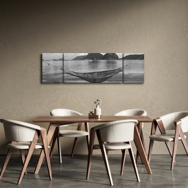 Obraz - Houpací síť na pláži (170x50 cm)