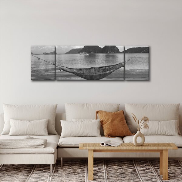 Obraz - Houpací síť na pláži (170x50 cm)