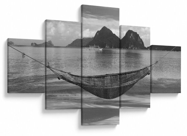 Obraz - Houpací síť na pláži (125x70 cm)
