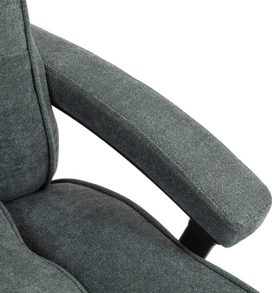 HOMCOM Kancelářská Židle, Ergonomická Psaní Židle s Houpací Funkcí, Látka Podobná Lnu, Výškově Nastavitelná PC Židle s Otočnou Funkcí, Silné Polstrová