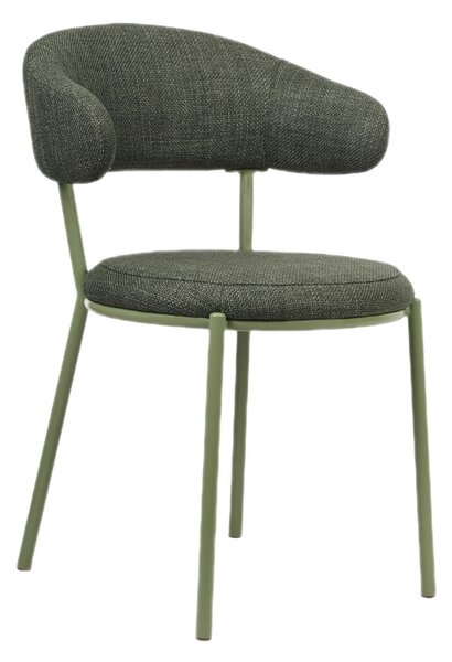 Rebecca Mobili židle Zeita 80,5x47,5x57,5 Polyesterová tkanina Steel Green Moderní SET 2 kusů
