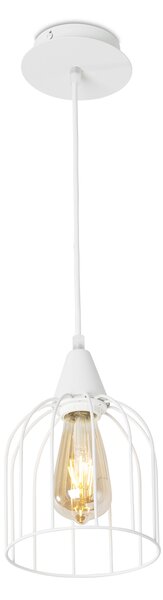 Light for home - Závěsné svítidlo na lanku ve světlém provedení 40888 "MATRIX", 1x60W, E27, Bílá