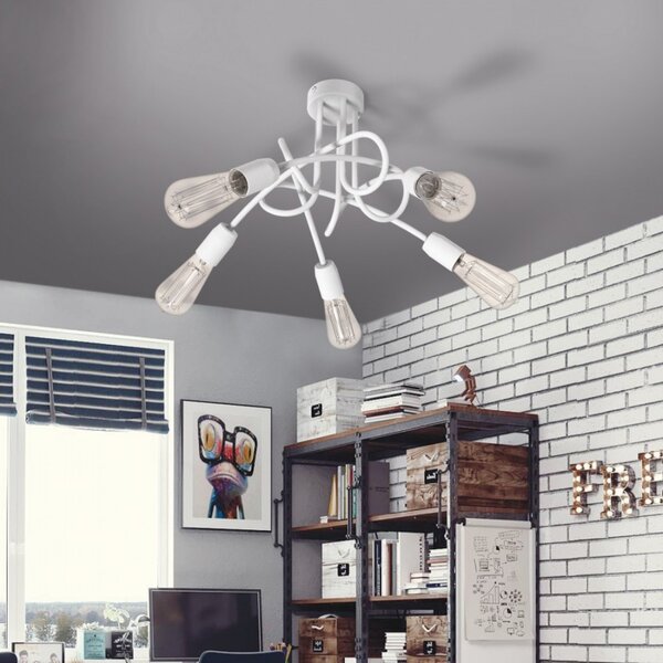 Light for home - Lustr přisazený ke stropu 40205 "STYLE", 5x60W, E27, červená