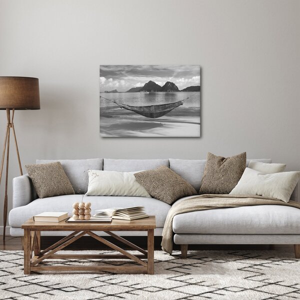 Obraz - Houpací síť na pláži (70x50 cm)