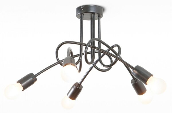 Light for home - Lustr přisazený ke stropu 40205 "STYLE", 5x60W, E27, Černá