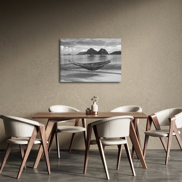 Obraz - Houpací síť na pláži (70x50 cm)