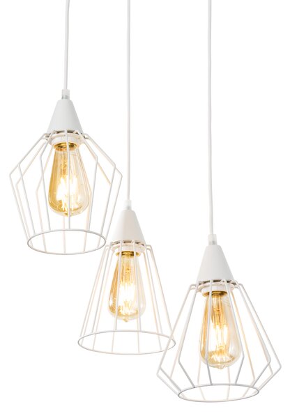 Light for home - Závěsné svítidlo na lankách 40403 "MATRIX", 3x60W, E27, Bílá