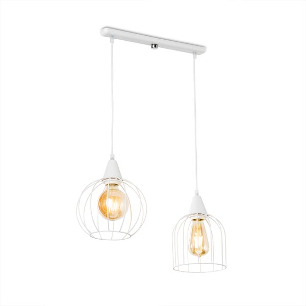 Light for home - Závěsné svítidlo na lankách 40407 "MATRIX", 2x60W, E27, Bílá