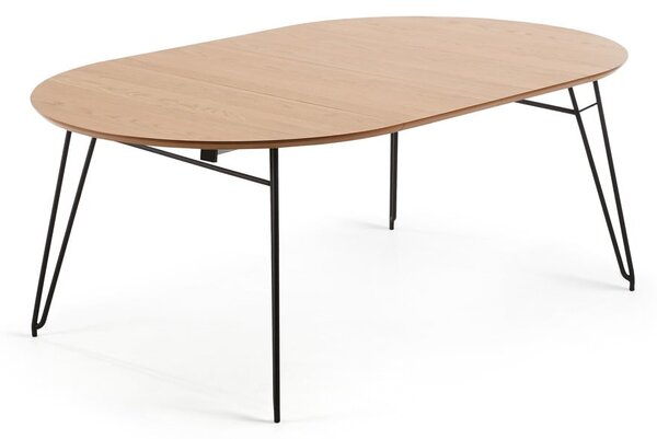Rozkládací jídelní stůl s deskou v dubovém dekoru Kave Home Novaks, ø 120 cm