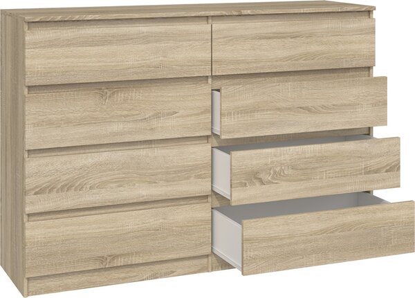 Topeshop M8 140 SONOMA, Dub, 8 zásuvka/zásuvek, Dřevotřískové desky, Jednobarevný, Moderní, Dřevotřískové desky