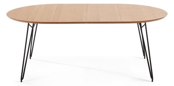 Rozkládací jídelní stůl s deskou v dubovém dekoru Kave Home Novaks, ø 120 cm