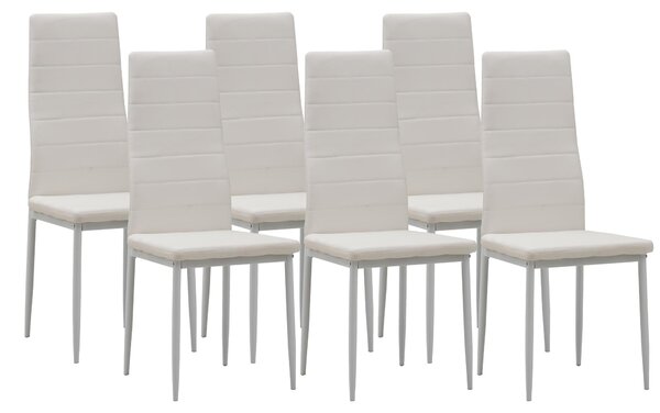 Židle do jídelny Albatros MILANO sada 6 kusů, bílá - Čalouněná židle s potahem z Imitace kůže, moderní a stylový design u jídelního stolu - židle do kuchyně nebo jídelny s vysokou nosností