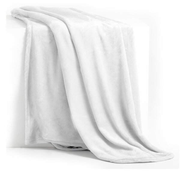 Bílý pléd DecoKing Mic, 150 x 200 cm