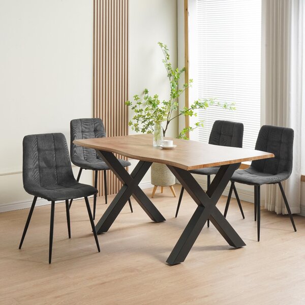 Jídelní židle Albatros sada 4 ks BORA antracit - Pohodlná čalouněná židle pro moderní a stylový design u jídelního stolu - Kuchyňská židle nebo židle do jídelny s vysokou nosností až 110 kg