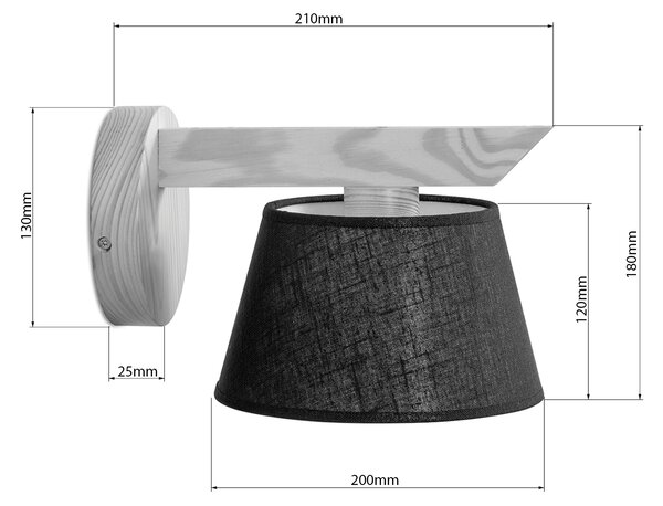 Light for home - Nástěnné svítidlo s béžovým stínítkem 30822 "YOKE", 1x40W, E14, přirozený dub